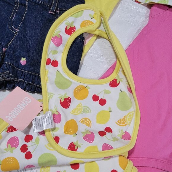 Gymboree Berry Sweet NWT 3-6 month Lot Blanket Bib Hat Bodysuits Pants Shorts - Picture 2 of 6